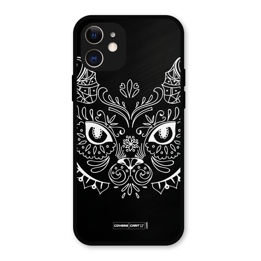 Ethnic Cat Design Metal Back Case for iPhone 12