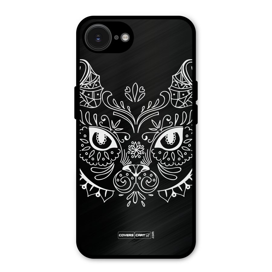 Ethnic Cat Design Metal Back Case for iPhone 16e
