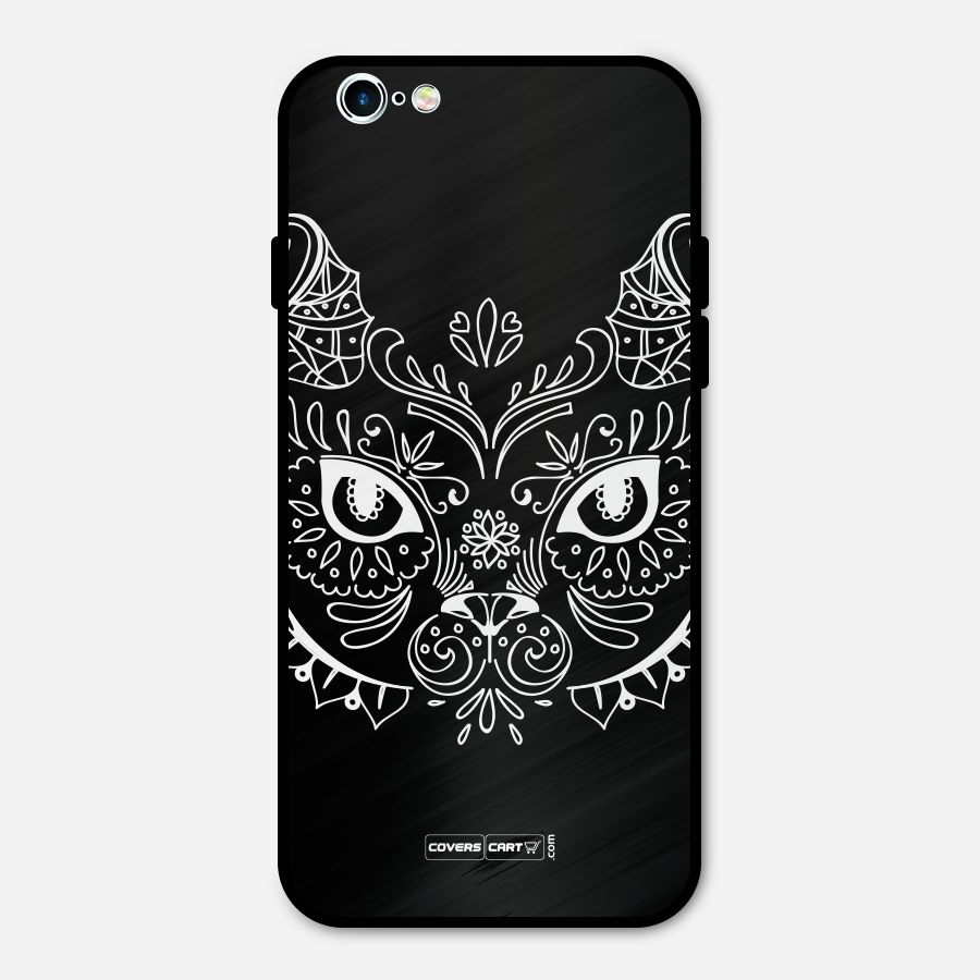 Ethnic Cat Design Metal Back Case for iPhone 6 6s