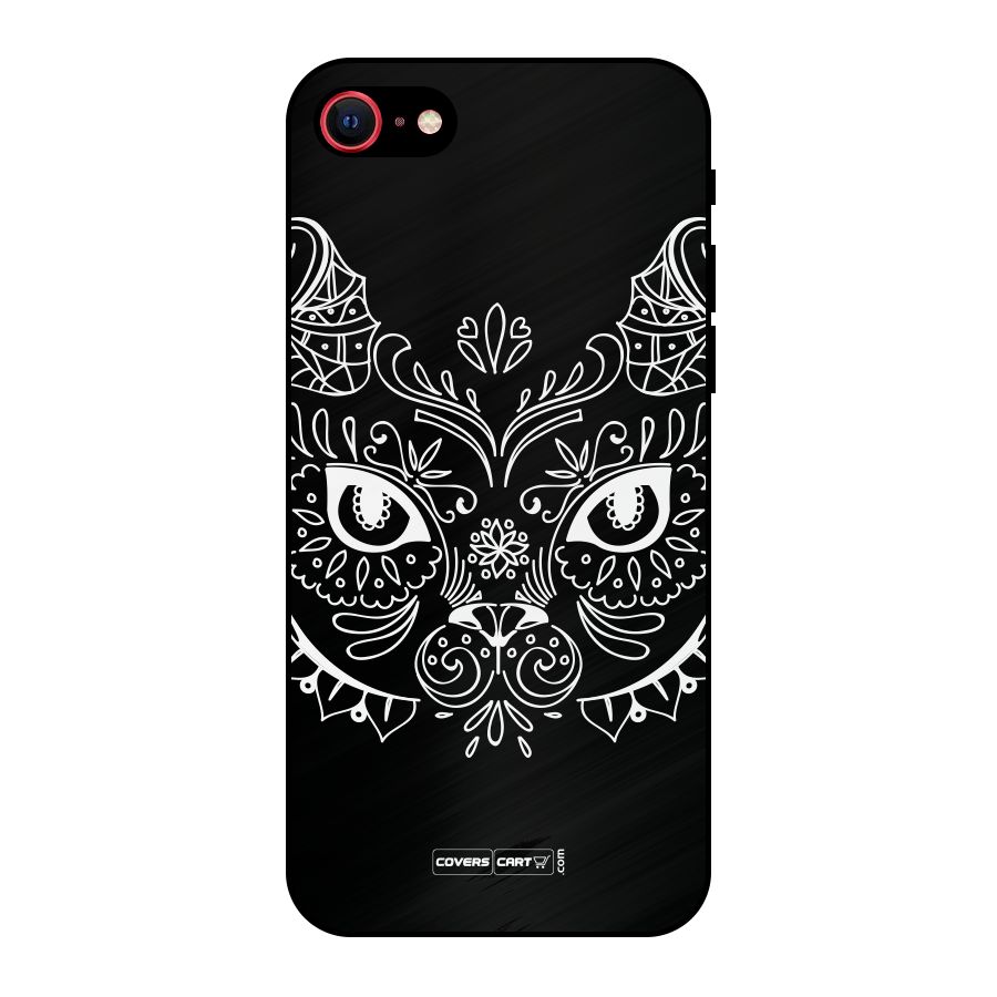 Ethnic Cat Design Metal Back Case for iPhone 7
