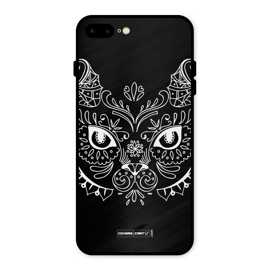 Ethnic Cat Design Metal Back Case for iPhone 8 Plus