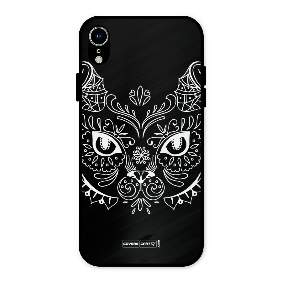 Ethnic Cat Design Metal Back Case for iPhone XR