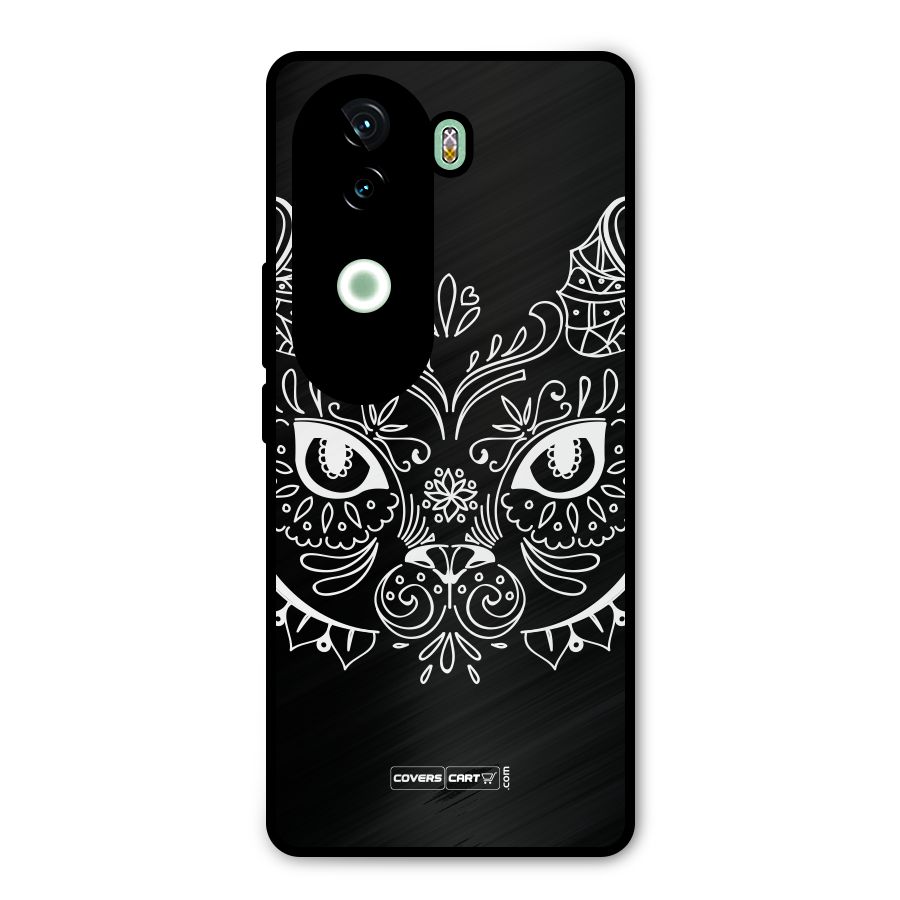 Ethnic Cat Design Metal Back Case for iQOO Z9s