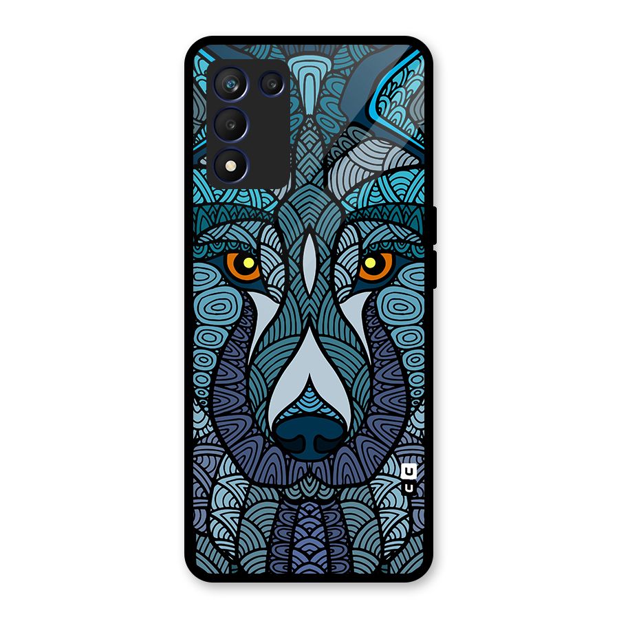 Ethnic Wolf Art Illustration Glass Back Case for Realme 9 5G Speed