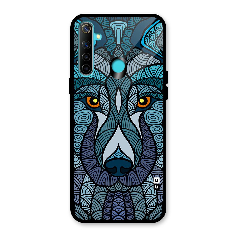 Ethnic Wolf Art Illustration Glass Back Case for Realme Narzo 10