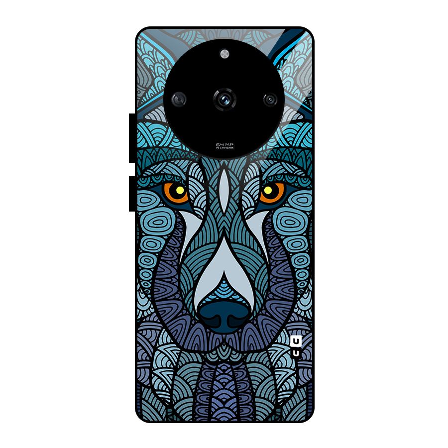 Ethnic Wolf Art Illustration Glass Back Case for Realme Narzo 60 5G
