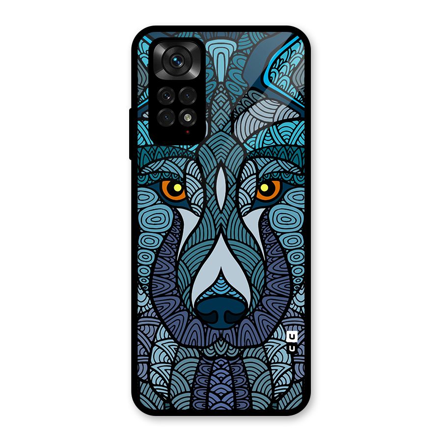 Ethnic Wolf Art Illustration Glass Back Case for Redmi Note 11S