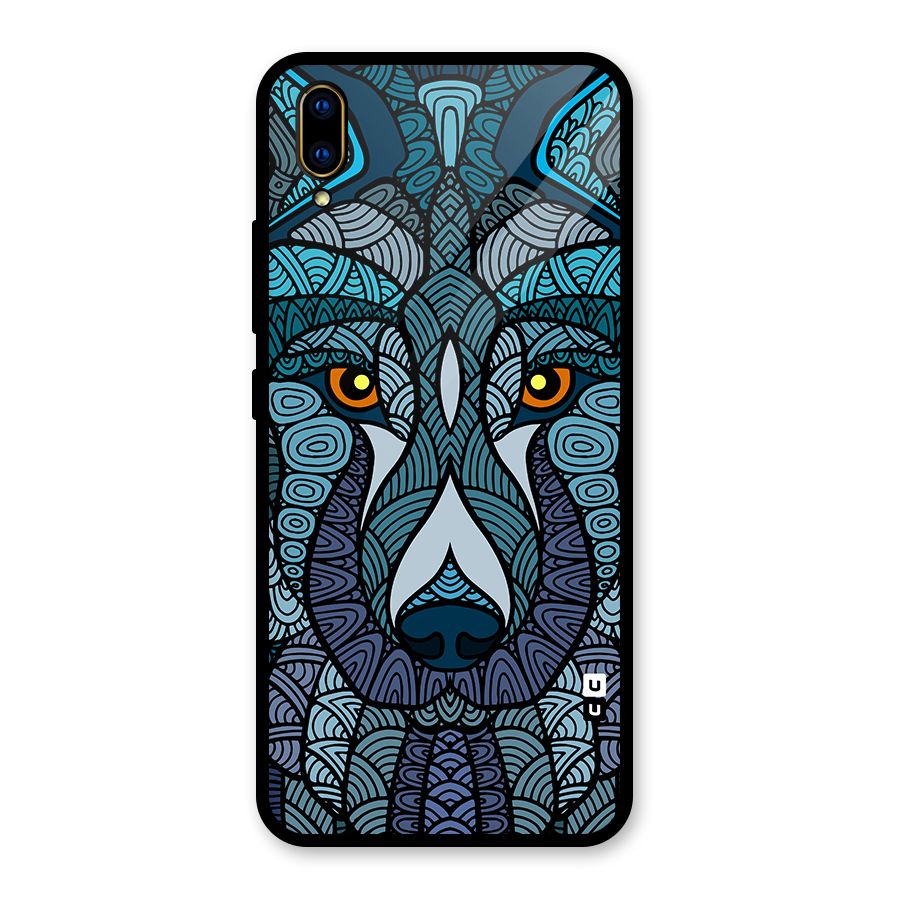 Ethnic Wolf Art Illustration Glass Back Case for Vivo V11 Pro