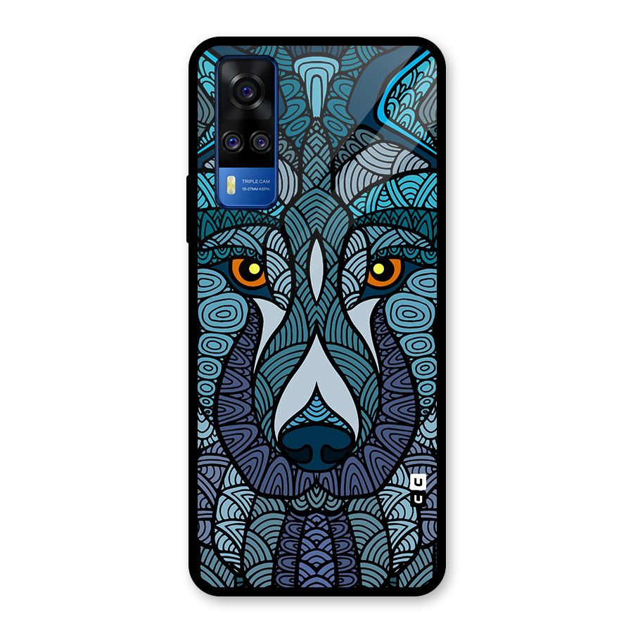 Ethnic Wolf Art Illustration Glass Back Case for Vivo Y31