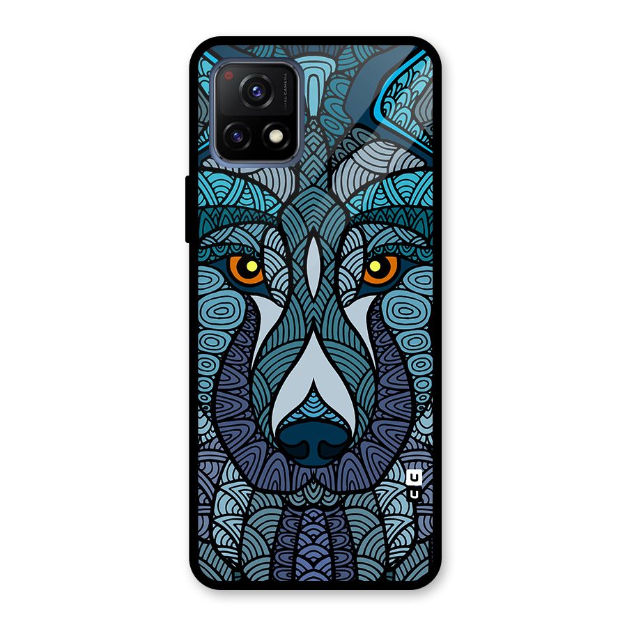 Ethnic Wolf Art Illustration Glass Back Case for Vivo Y72 5G