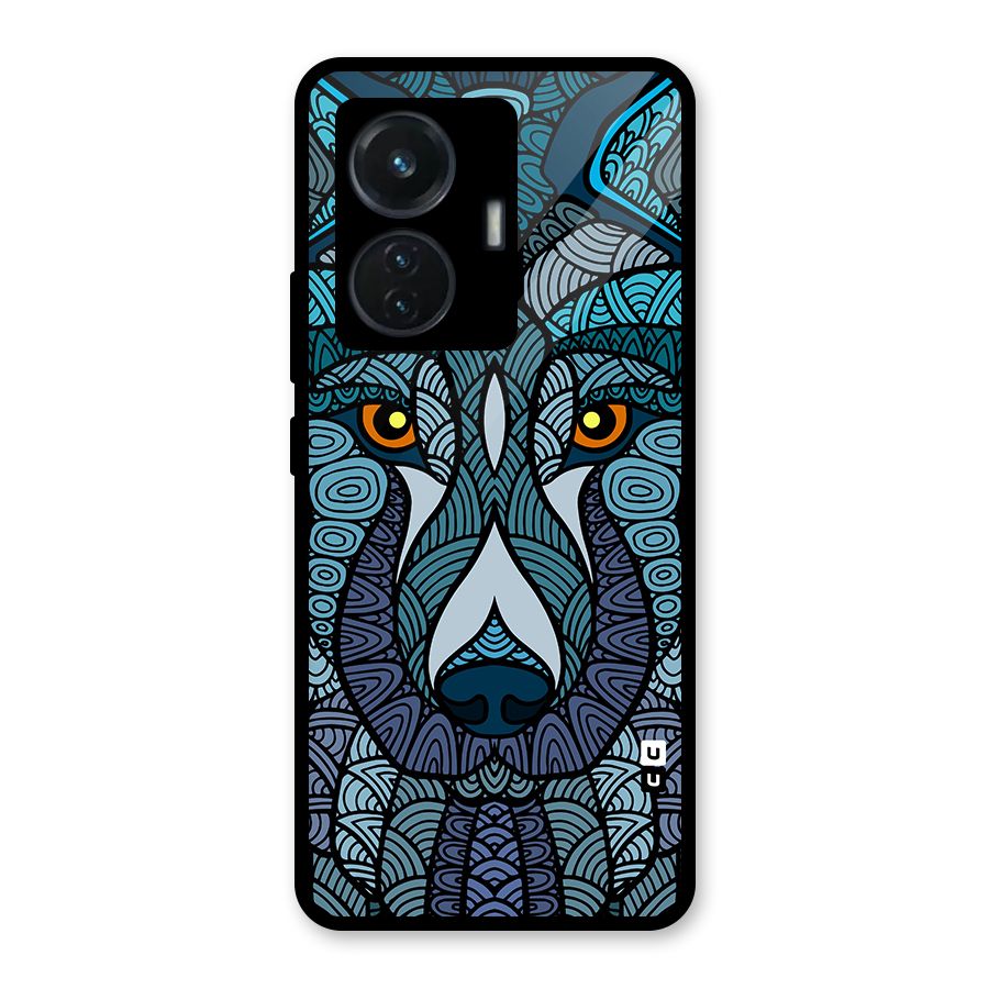 Ethnic Wolf Art Illustration Glass Back Case for iQOO Z6 44W