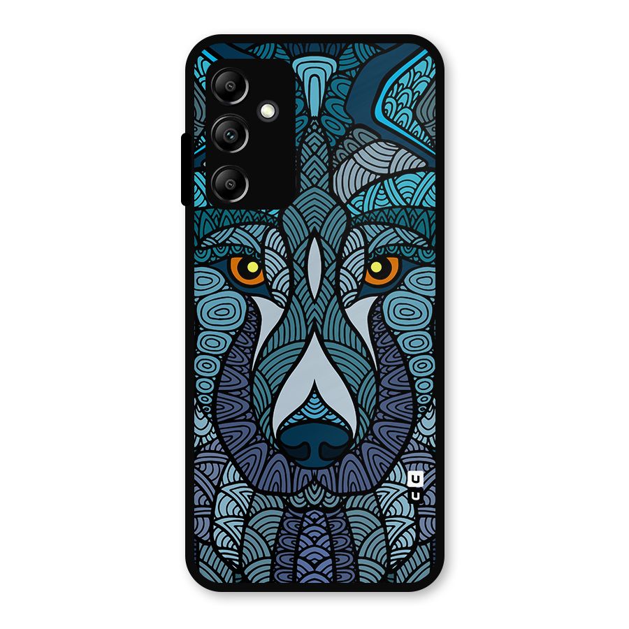 Ethnic Wolf Art Illustration Metal Back Case for Galaxy A14 5G