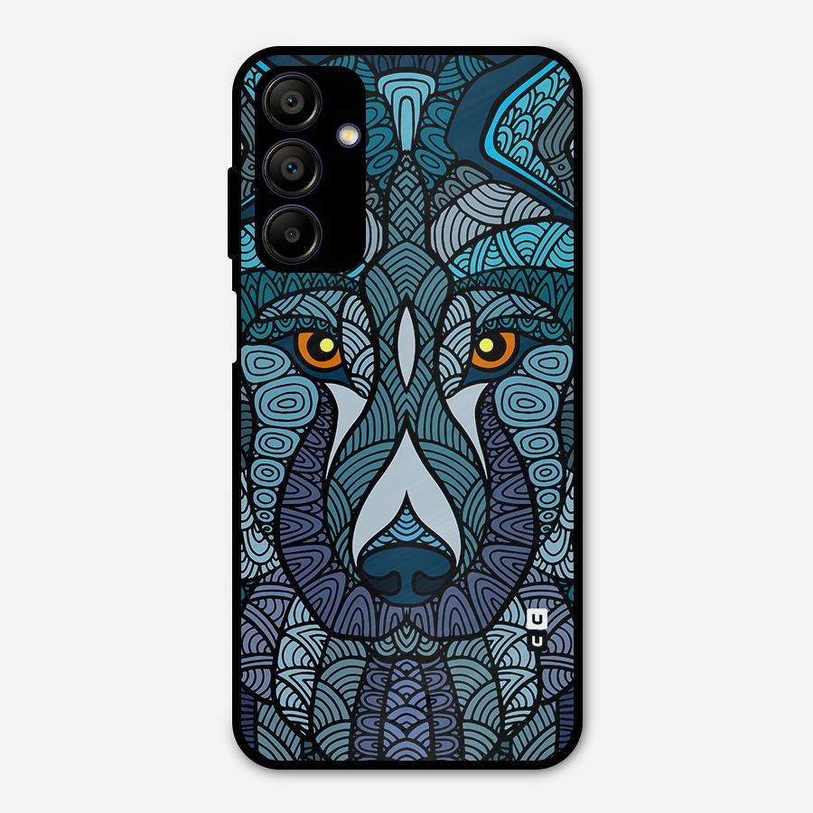 Ethnic Wolf Art Illustration Metal Back Case for Galaxy A15 5G