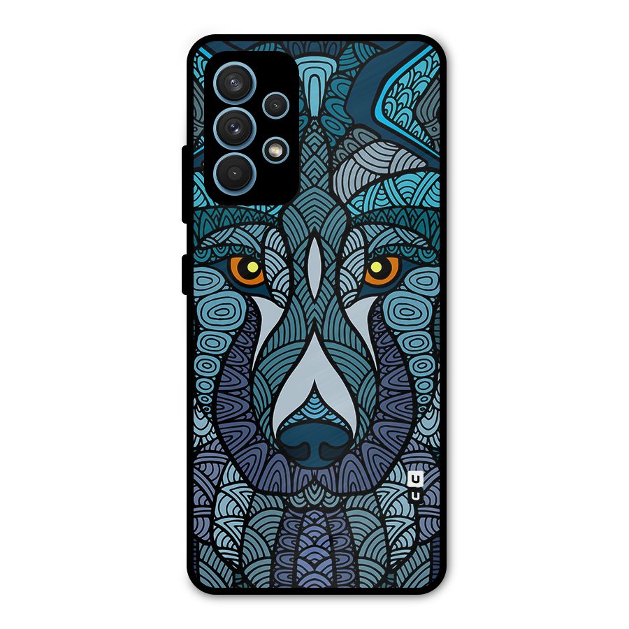 Ethnic Wolf Art Illustration Metal Back Case for Galaxy A32