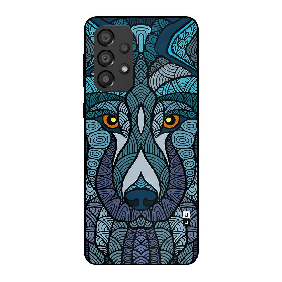 Ethnic Wolf Art Illustration Metal Back Case for Galaxy A33 5G