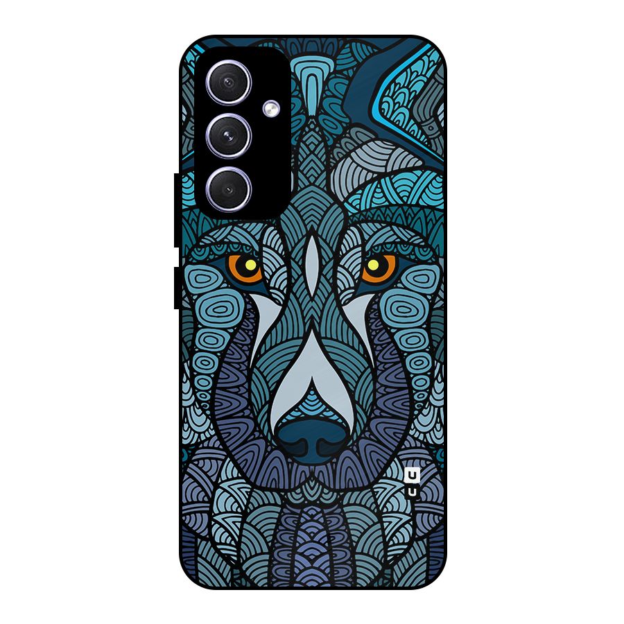 Ethnic Wolf Art Illustration Metal Back Case for Galaxy A54