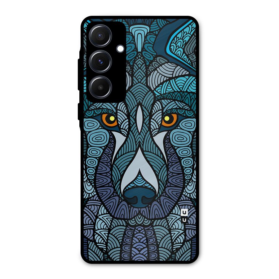 Ethnic Wolf Art Illustration Metal Back Case for Galaxy A55