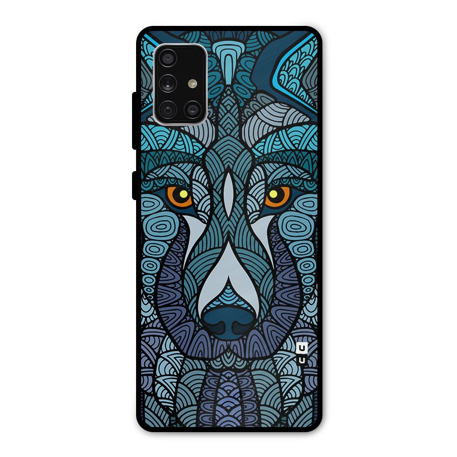 Ethnic Wolf Art Illustration Metal Back Case for Galaxy A71