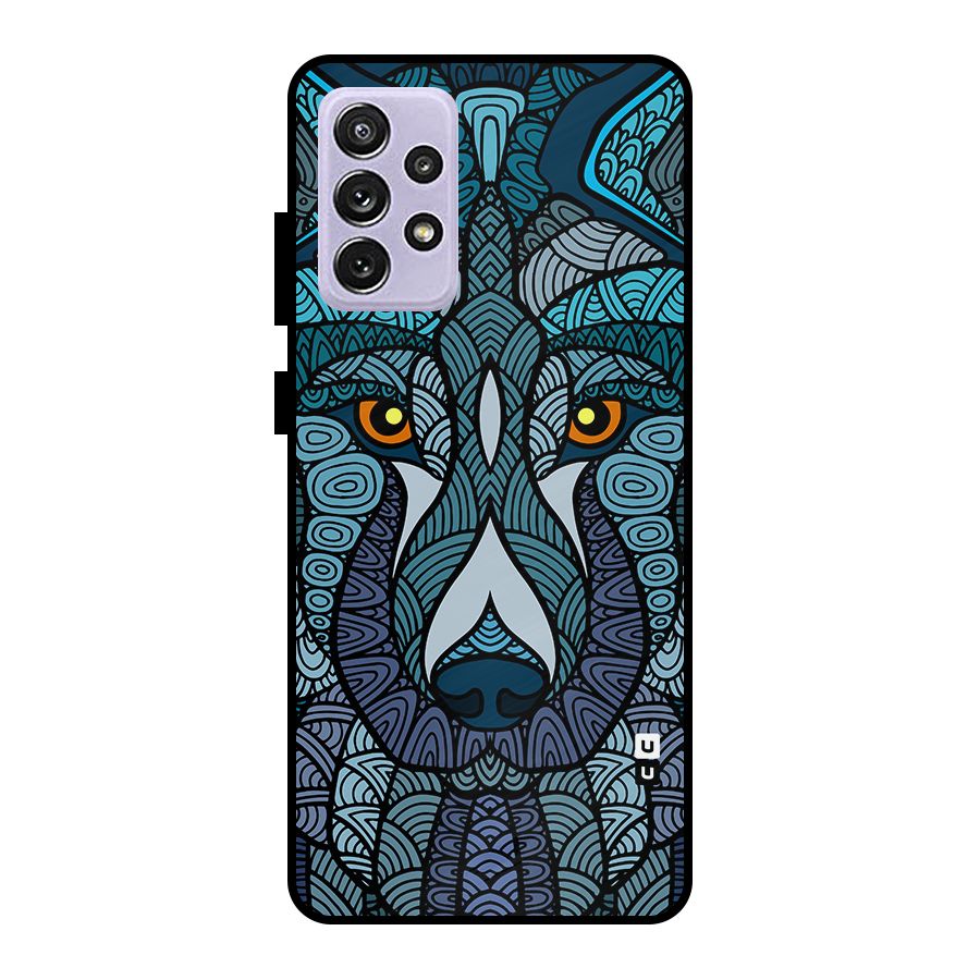 Ethnic Wolf Art Illustration Metal Back Case for Galaxy A72