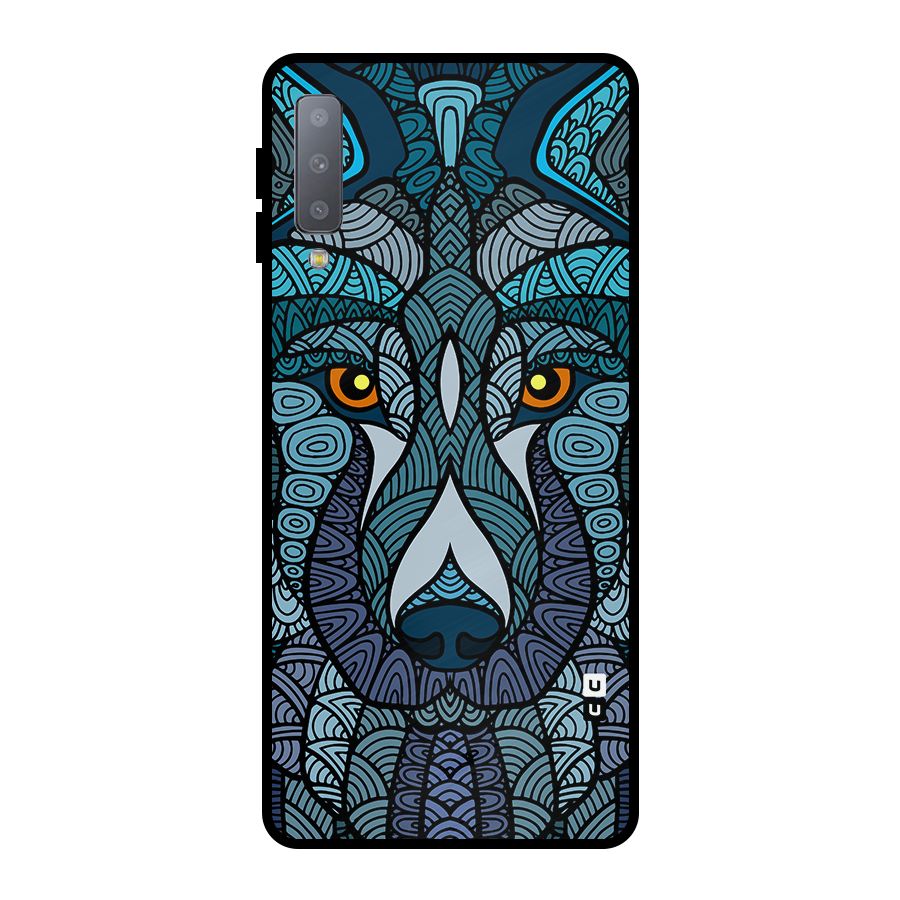 Ethnic Wolf Art Illustration Metal Back Case for Galaxy A7 (2018)