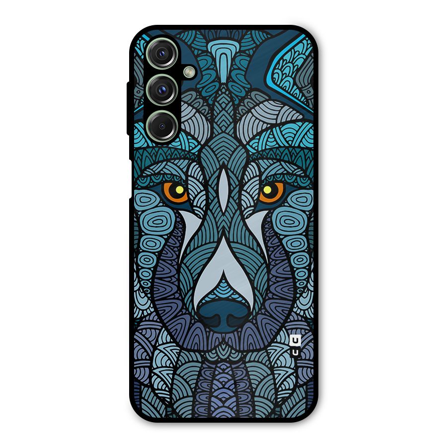 Ethnic Wolf Art Illustration Metal Back Case for Galaxy F34