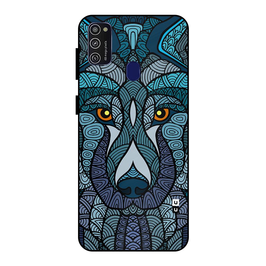 Ethnic Wolf Art Illustration Metal Back Case for Galaxy M21