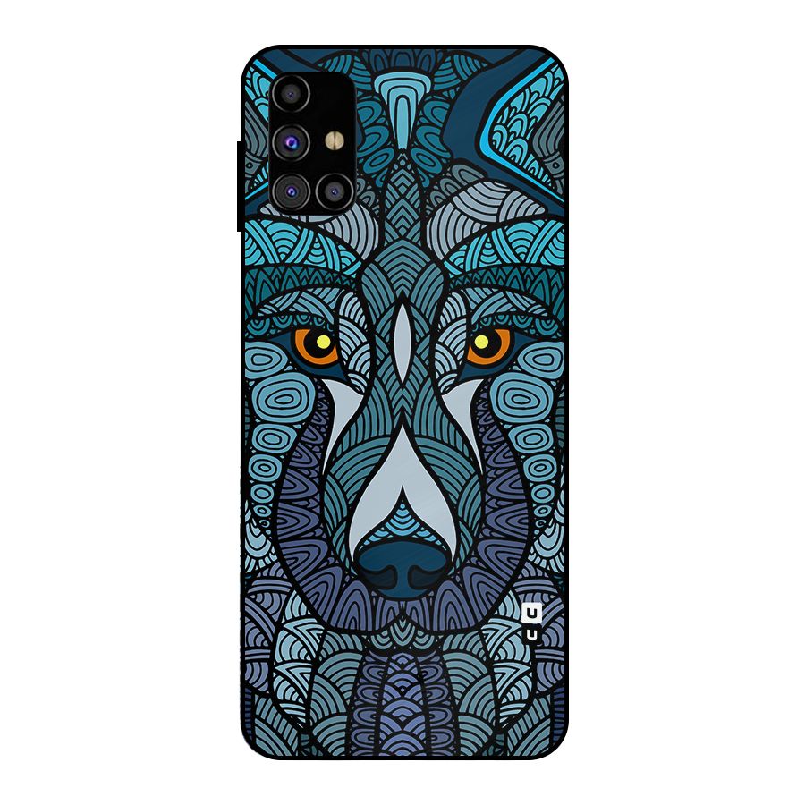 Ethnic Wolf Art Illustration Metal Back Case for Galaxy M31s