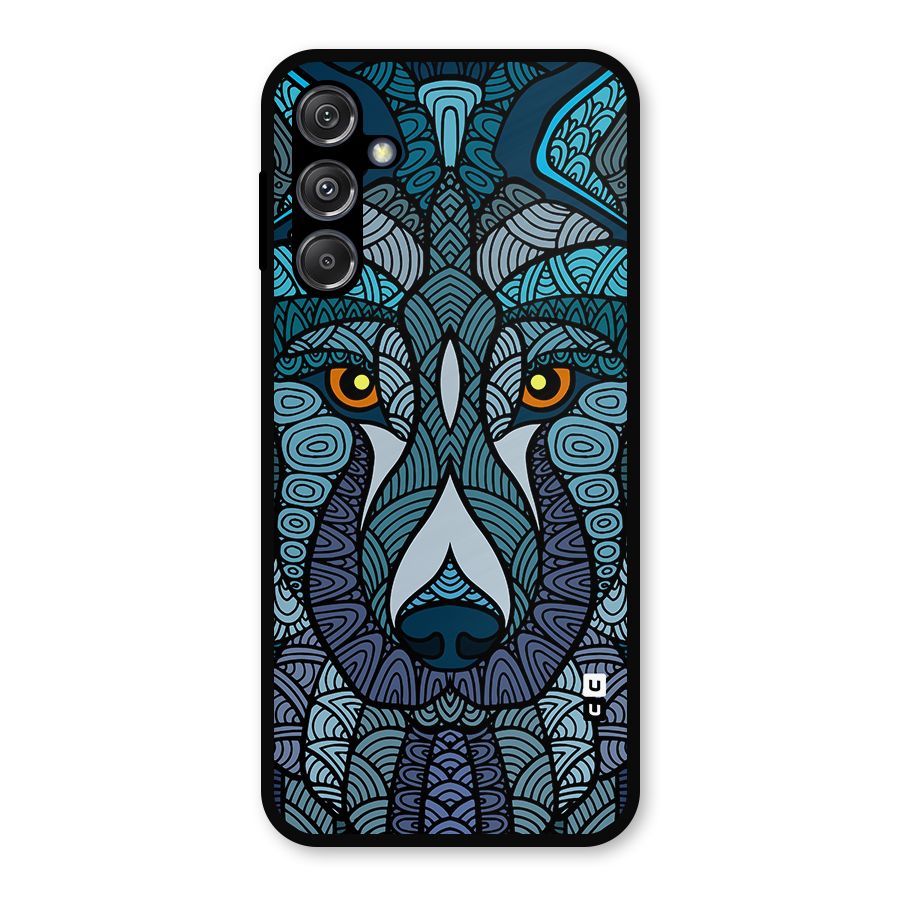 Ethnic Wolf Art Illustration Metal Back Case for Galaxy M34 5G