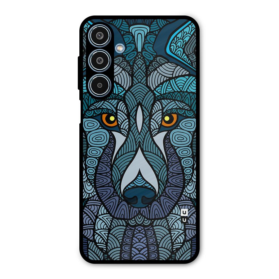 Ethnic Wolf Art Illustration Metal Back Case for Galaxy M35