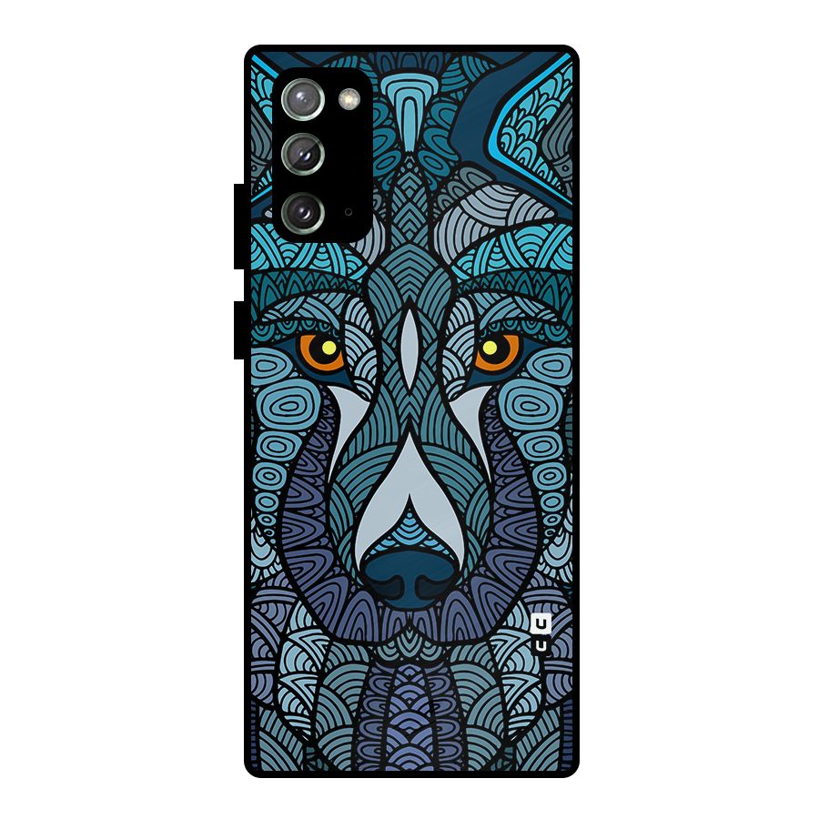 Ethnic Wolf Art Illustration Metal Back Case for Galaxy Note 20