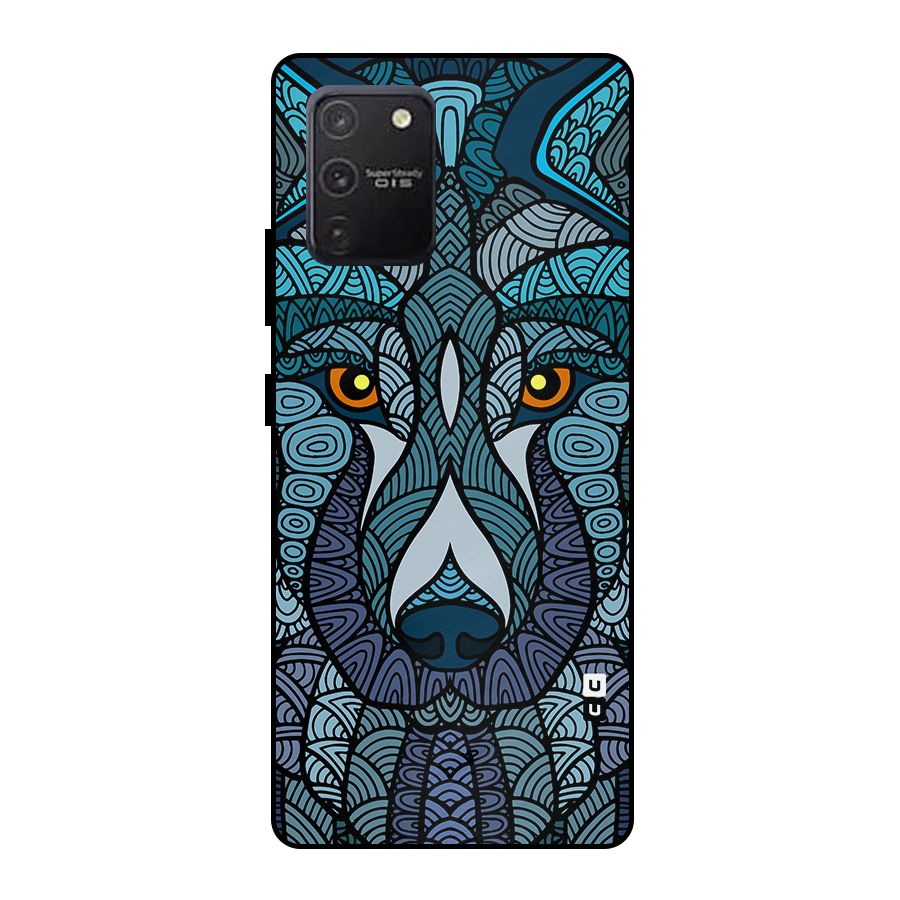 Ethnic Wolf Art Illustration Metal Back Case for Galaxy S10 Lite