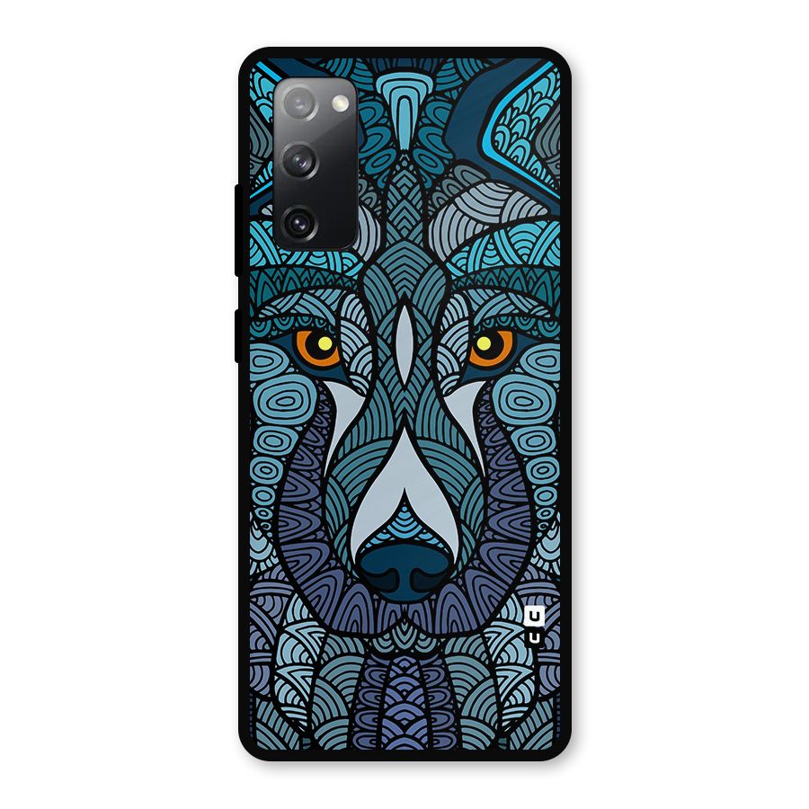 Ethnic Wolf Art Illustration Metal Back Case for Galaxy S20 FE 5G