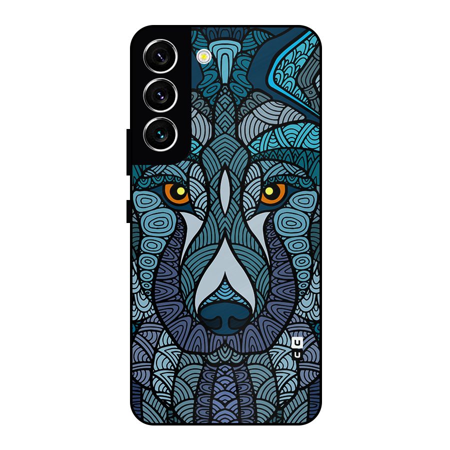 Ethnic Wolf Art Illustration Metal Back Case for Galaxy S22 5G