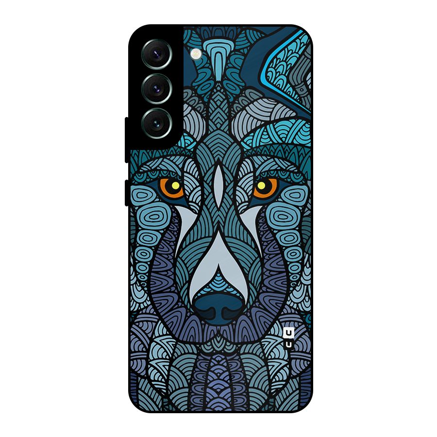 Ethnic Wolf Art Illustration Metal Back Case for Galaxy S22 Plus 5G