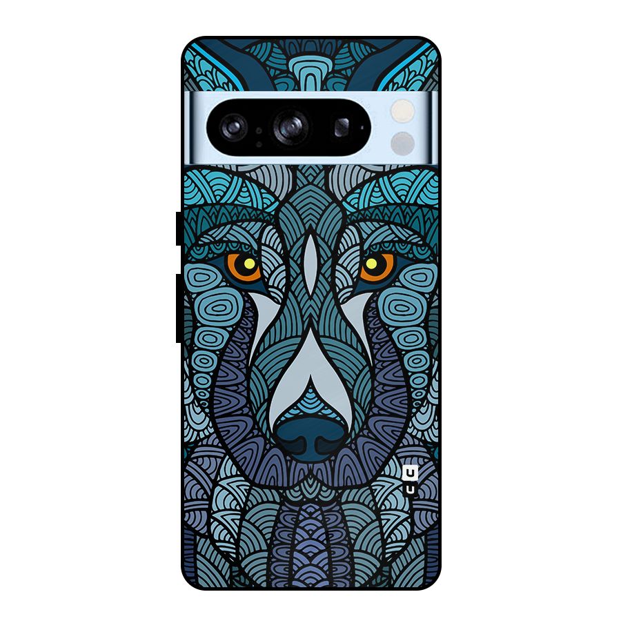 Ethnic Wolf Art Illustration Metal Back Case for Google Pixel 8 Pro
