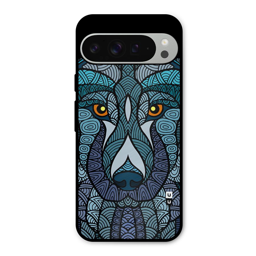 Ethnic Wolf Art Illustration Metal Back Case for Google Pixel 9 Pro XL