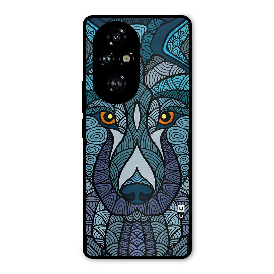 Ethnic Wolf Art Illustration Metal Back Case for Honor 200 Pro