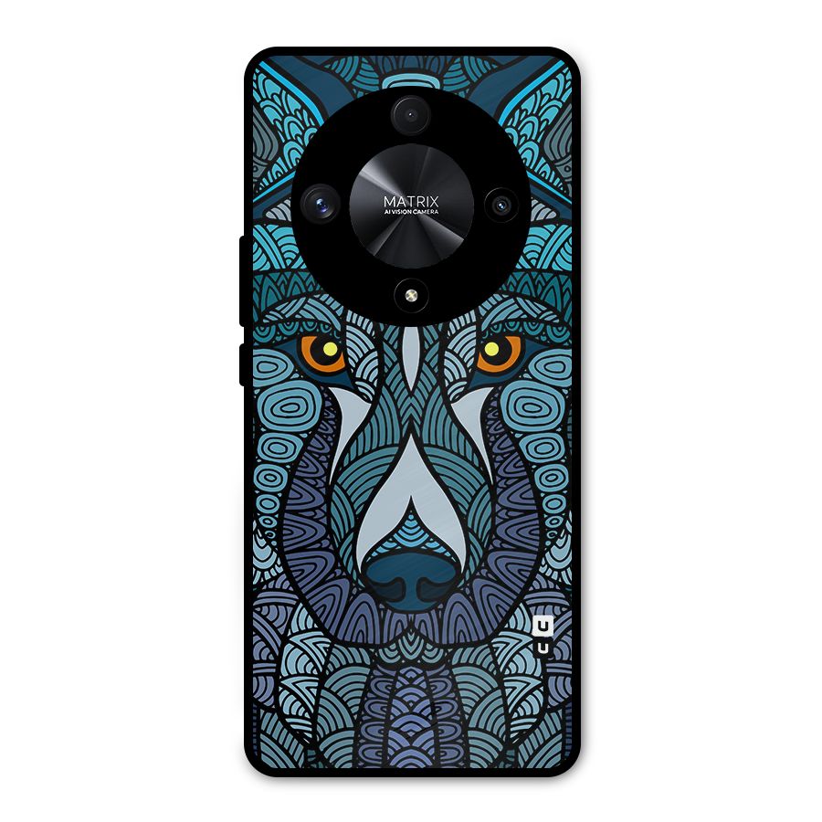 Ethnic Wolf Art Illustration Metal Back Case for Honor X9b