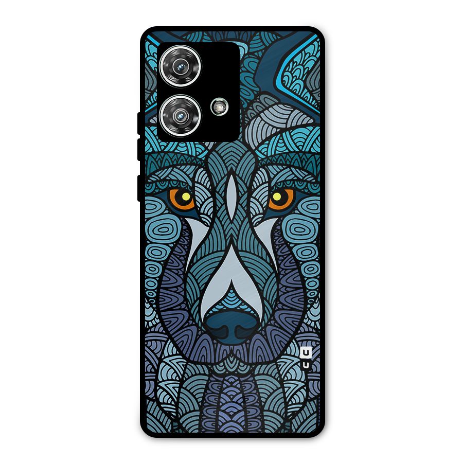 Ethnic Wolf Art Illustration Metal Back Case for Motorola Edge 40 Neo