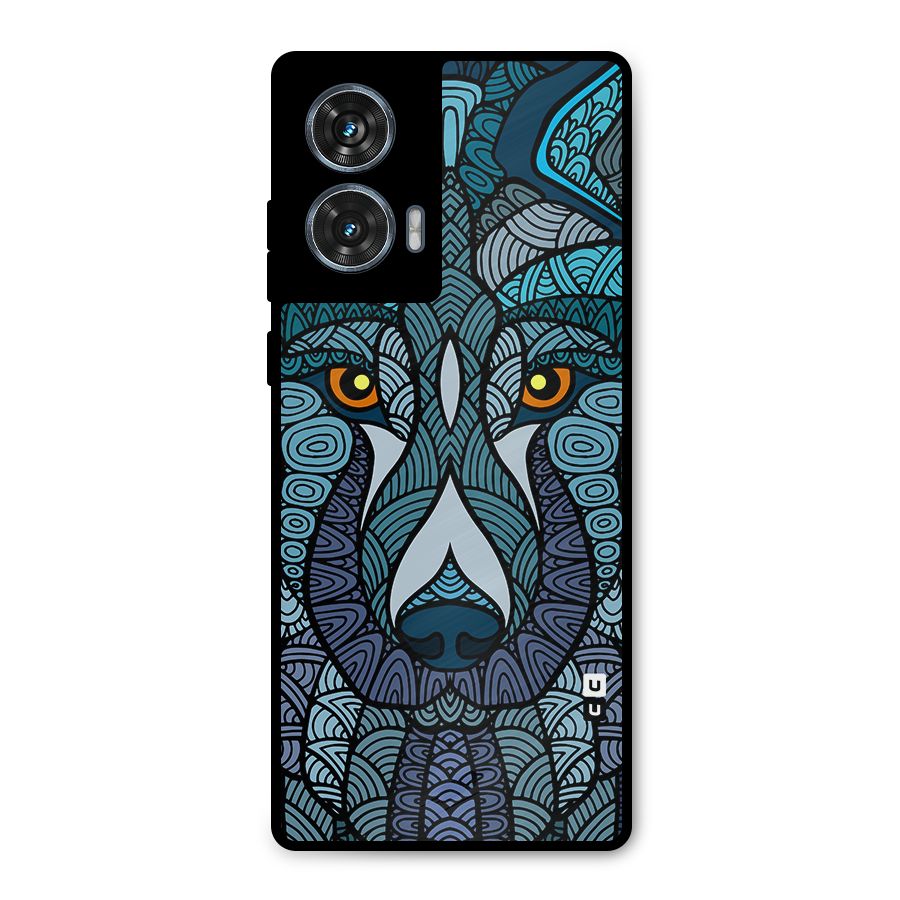 Ethnic Wolf Art Illustration Metal Back Case for Motorola Edge 50 Fusion