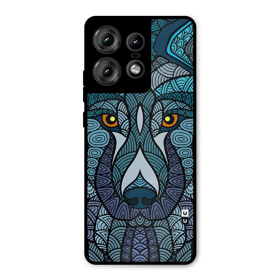 Ethnic Wolf Art Illustration Metal Back Case for Motorola Edge 50 Pro