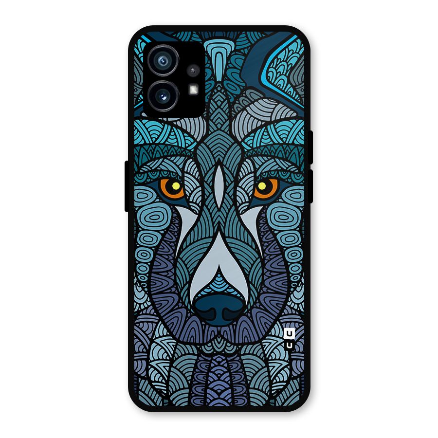 Ethnic Wolf Art Illustration Metal Back Case for Nothing Phone 1