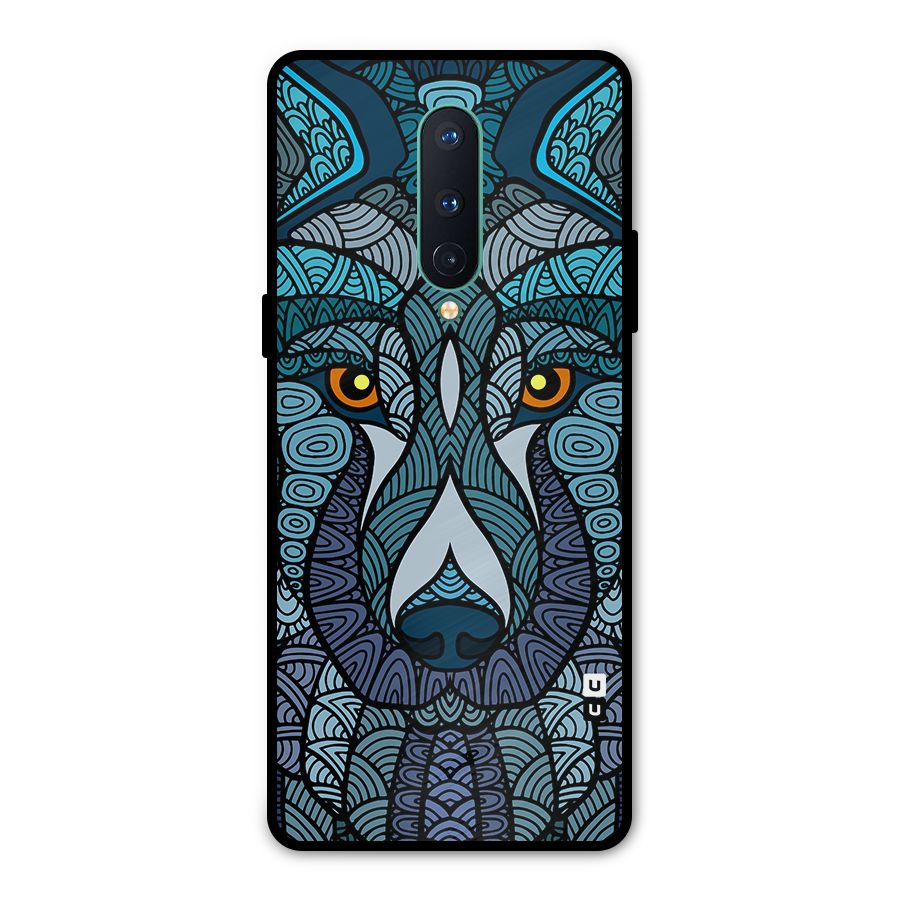 Ethnic Wolf Art Illustration Metal Back Case for OnePlus 8