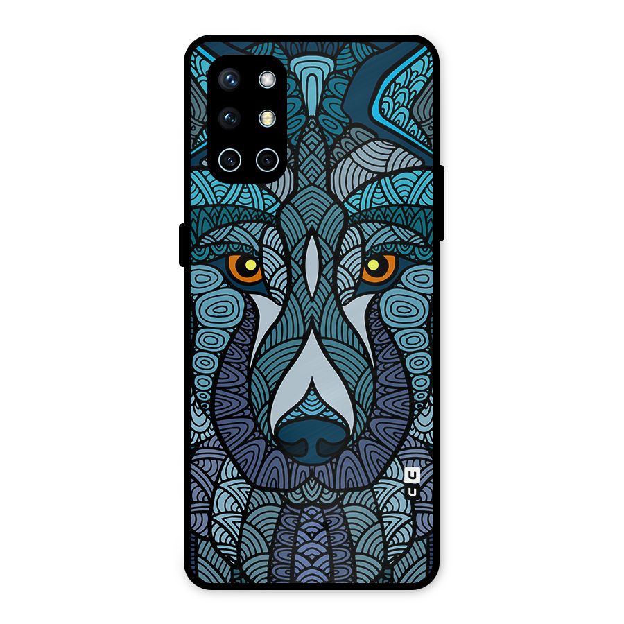 Ethnic Wolf Art Illustration Metal Back Case for OnePlus 9R