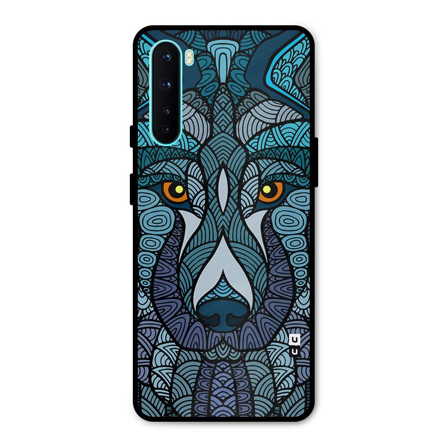 Ethnic Wolf Art Illustration Metal Back Case for OnePlus Nord