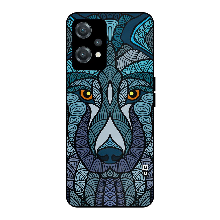 Ethnic Wolf Art Illustration Metal Back Case for OnePlus Nord CE 2 Lite 5G