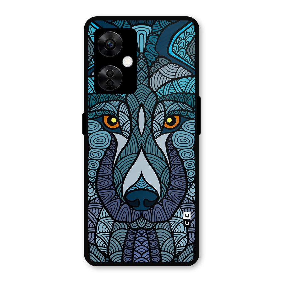 Ethnic Wolf Art Illustration Metal Back Case for OnePlus Nord CE 3 Lite