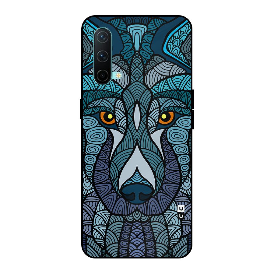 Ethnic Wolf Art Illustration Metal Back Case for OnePlus Nord CE 5G