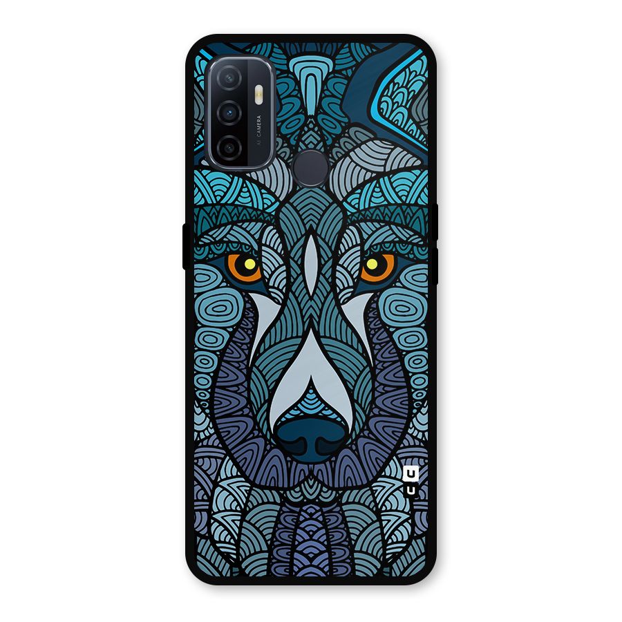 Ethnic Wolf Art Illustration Metal Back Case for Oppo A53