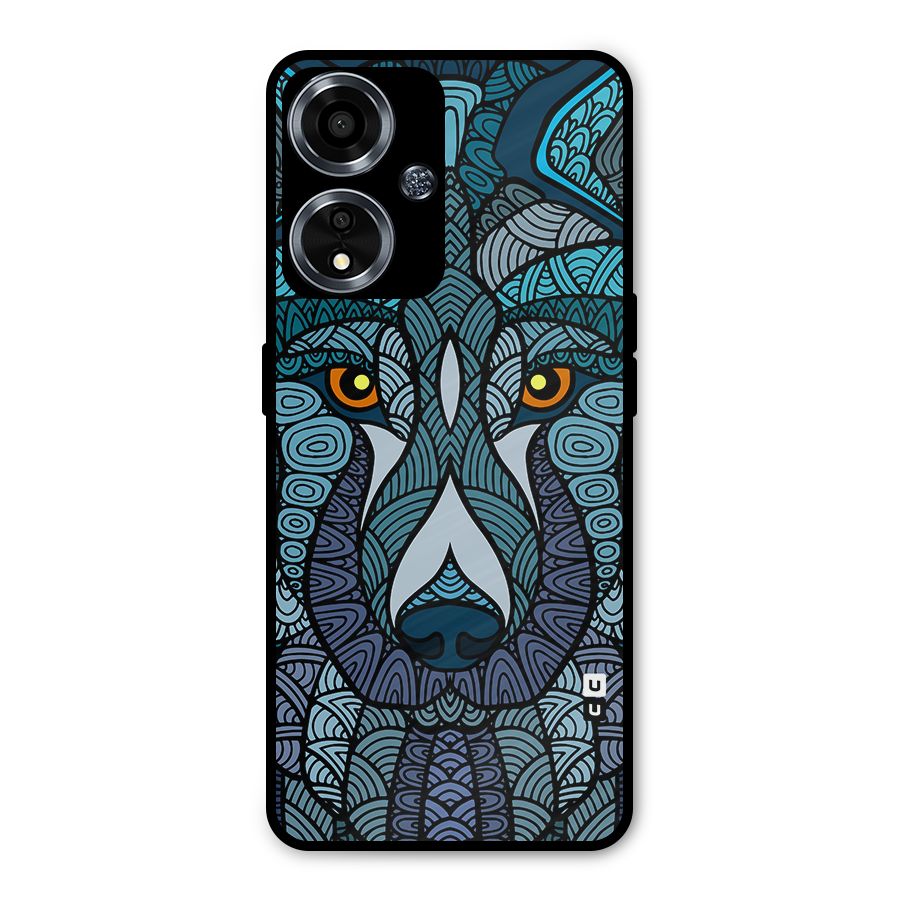Ethnic Wolf Art Illustration Metal Back Case for Oppo A59